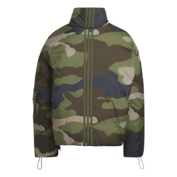 NWT adidas IVY PARK Puffer Jacket Oversized Camo Print/Solar Orange Small - Picture 2 of 11